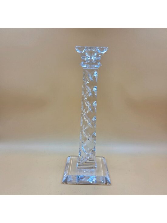 Mikasa Other - Mikasa MIC92 Cut Leaves Tall Crystal Single Candlestick Candle Holder
